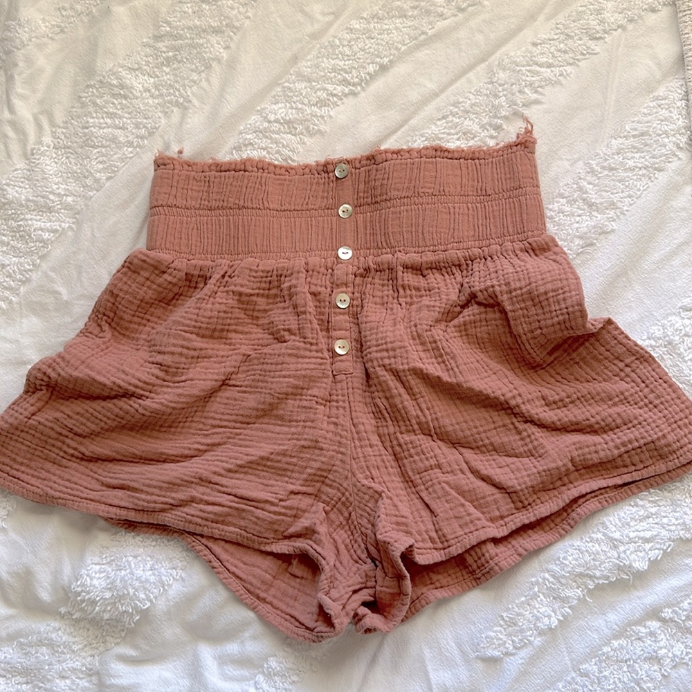 Francesca’s Orange Flowy Shorts